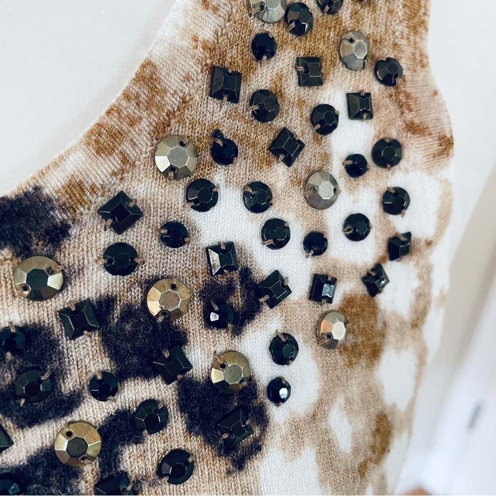 Cache Women's Sleeveless Snakeskin Print Beaded Tank - Size XS - Picture 5 of 12